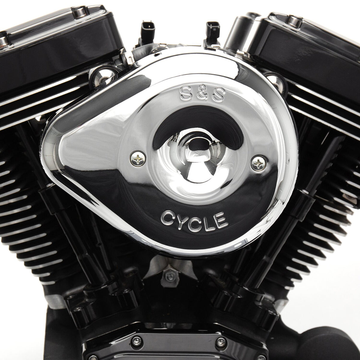 S&S Stealth chrome teardrop air cleaner kit