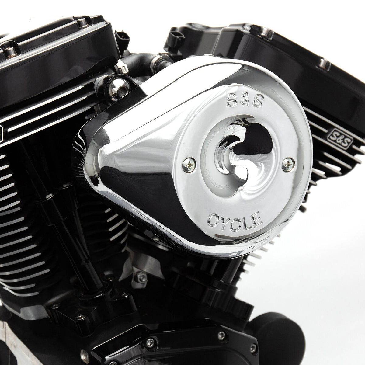 S&S Stealth chrome teardrop air cleaner kit