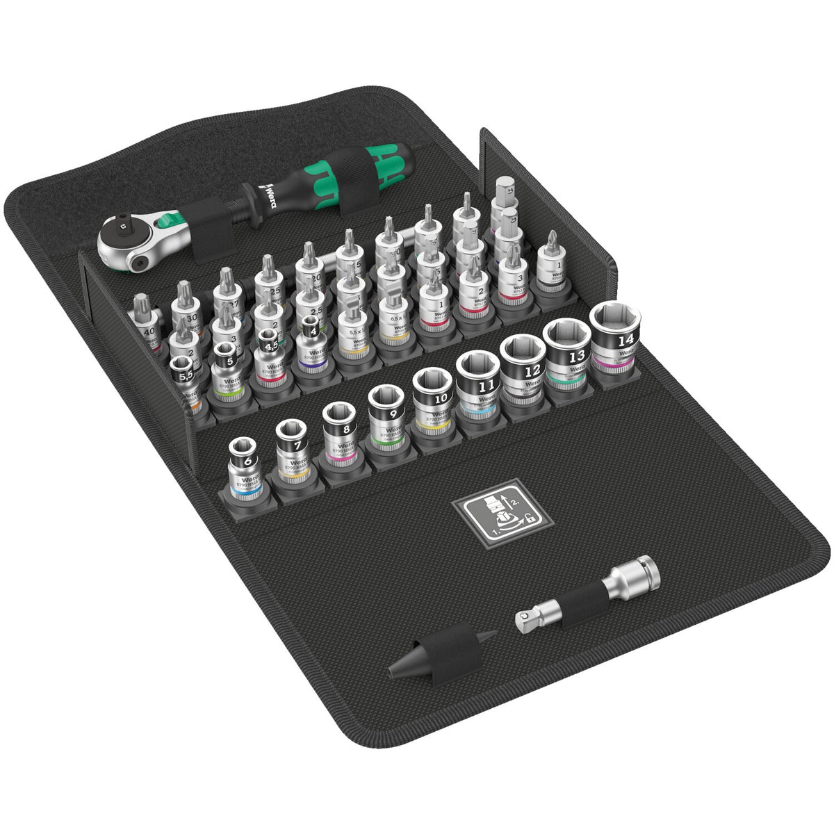 Wera Zyklop ratchet kit 42 pcs - 1/4" drive Metric sizes
