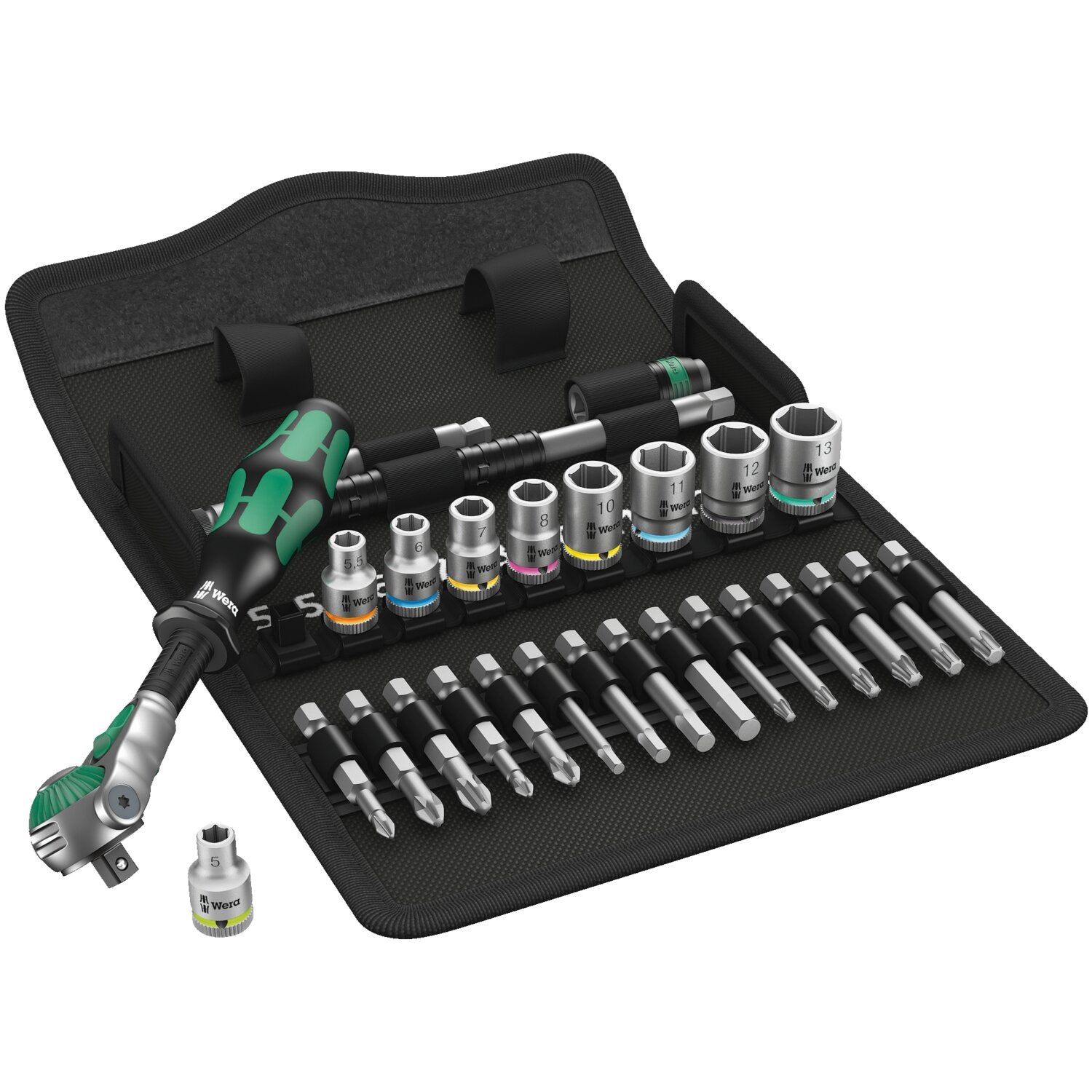Wera Zyklop ratchet kit 28 pcs - 1/4" drive Metric sizes
