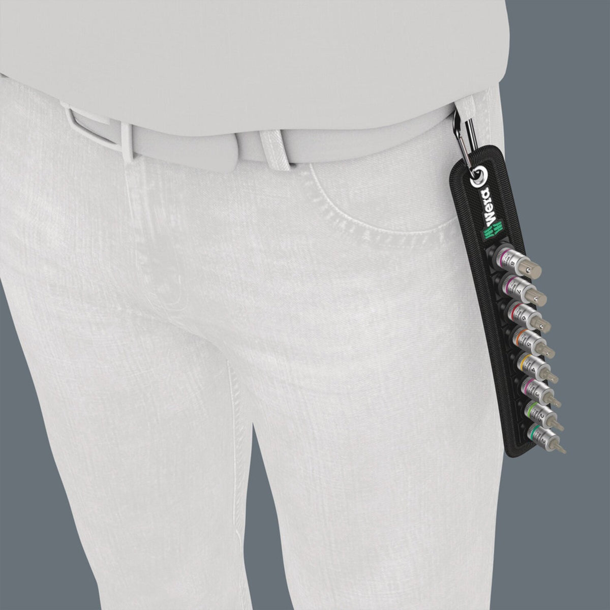 Wera socket belt with 1/4" drive hex socket bits - US sizes