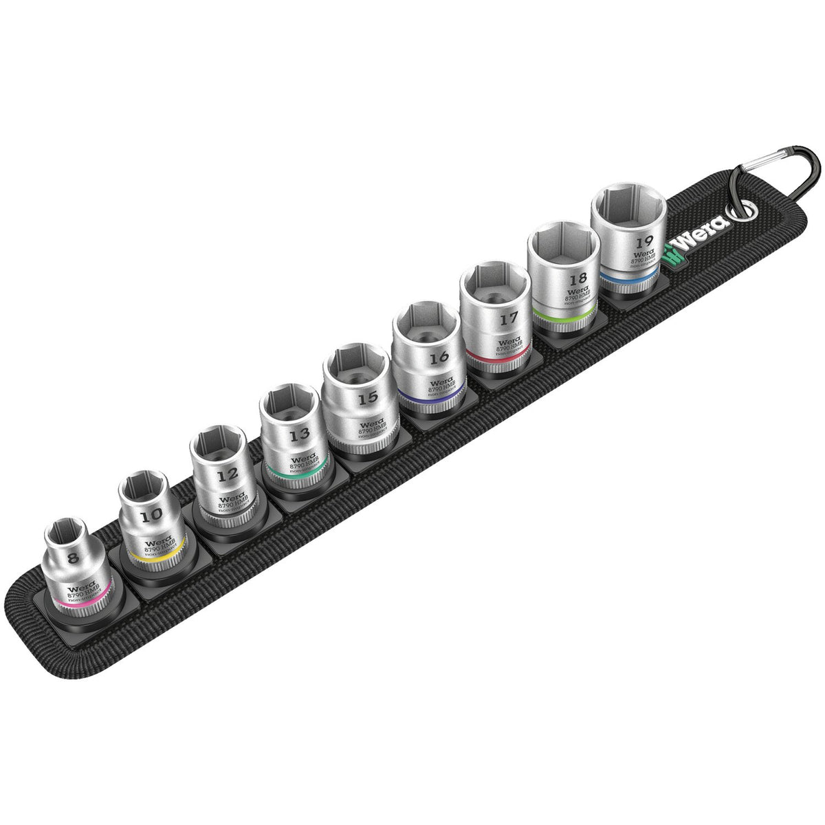 Wera socket belt with 3/8" drive hex sockets - Metric