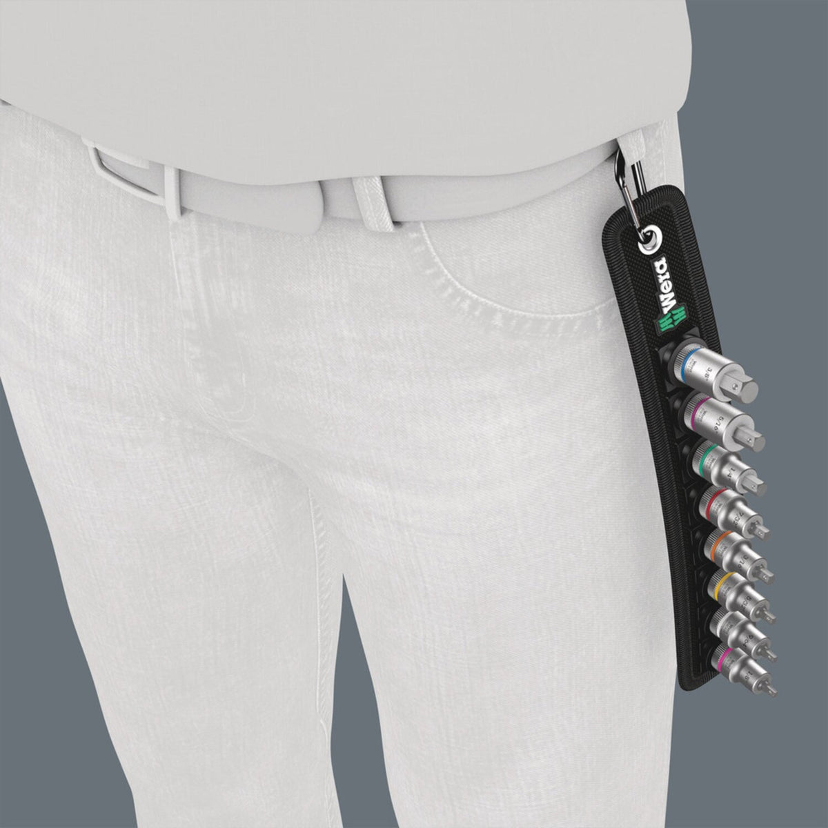 Wera socket belt with 3/8" drive Hex socket bits - US sizes