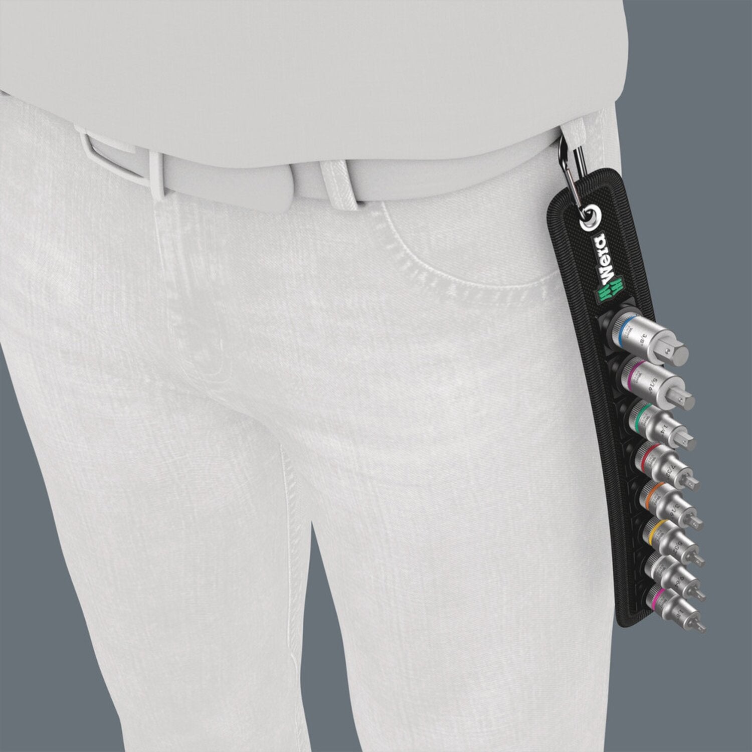 Wera socket belt with 3/8" drive Hex socket bits - US sizes