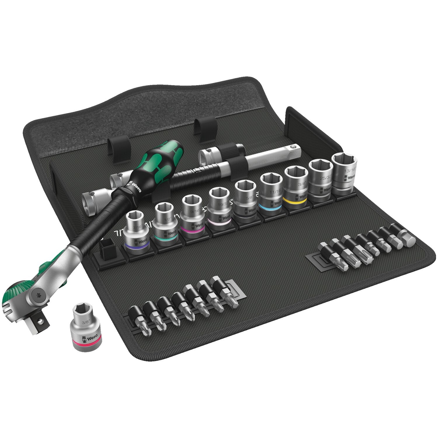 Wera Zyklop speed ratchet kit 1/2" drive - US sizes