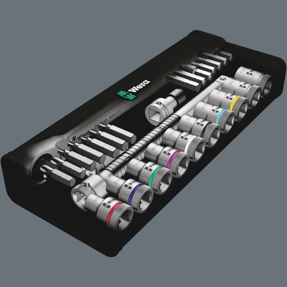 Wera Zyklop metal ratchet switch kit 1/2" drive US sizes