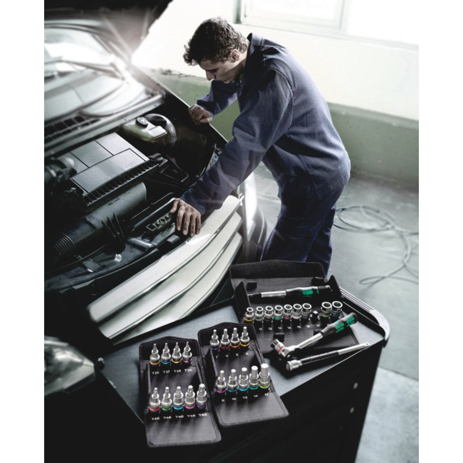 Wera Zyklop 1/2" drive Torx socket bit set holding function