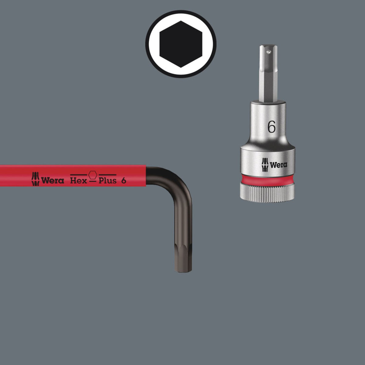 Wera hex key multicolor red - US sizes 7/32"