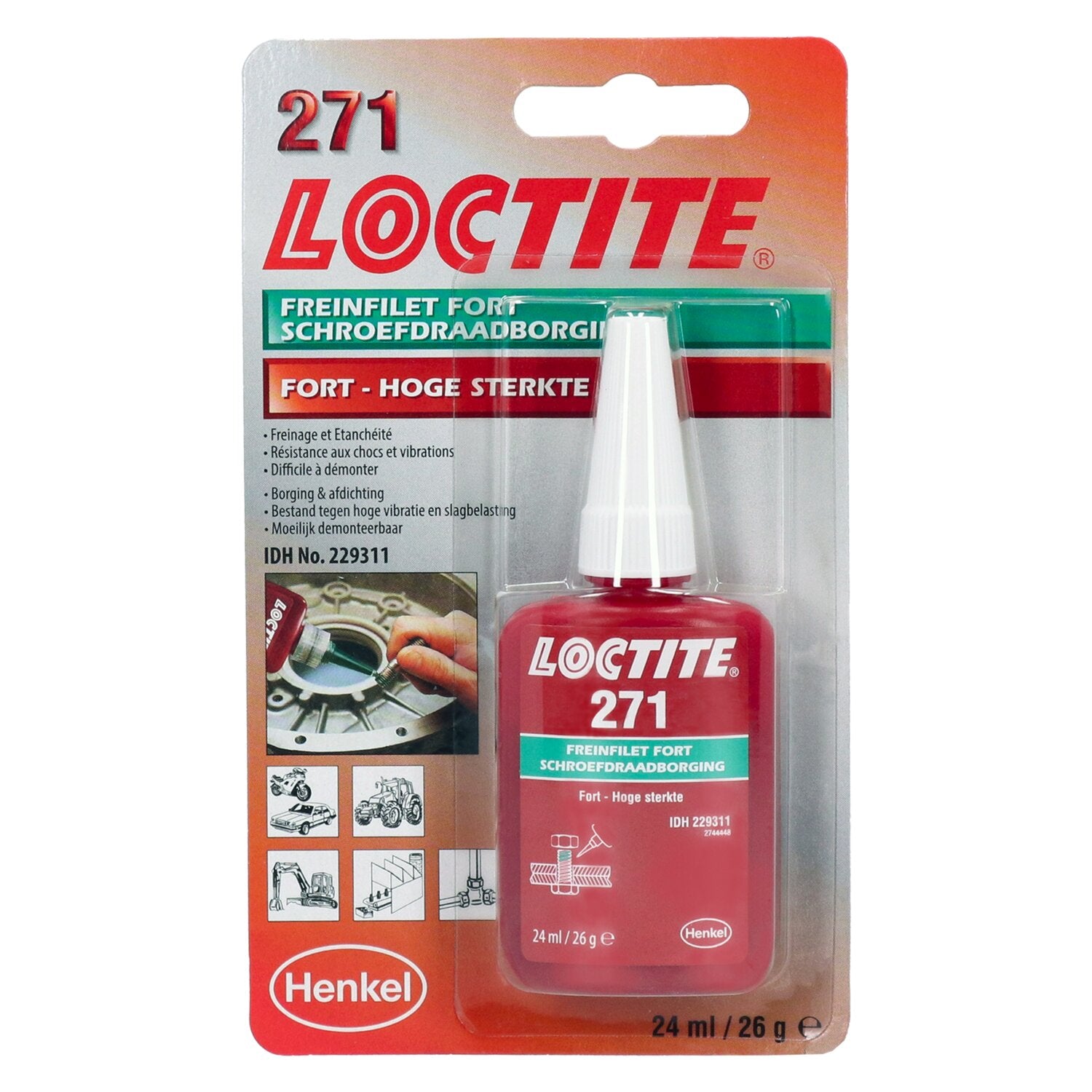 Loctite 271 red threadlocker 24ml