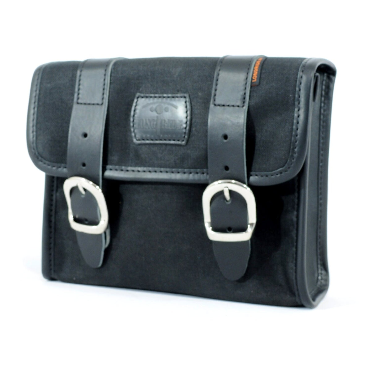 Longride 'Mini' waxed cotton saddlebag - Black