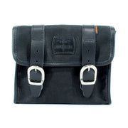 Longride 'Mini' waxed cotton saddlebag - Black