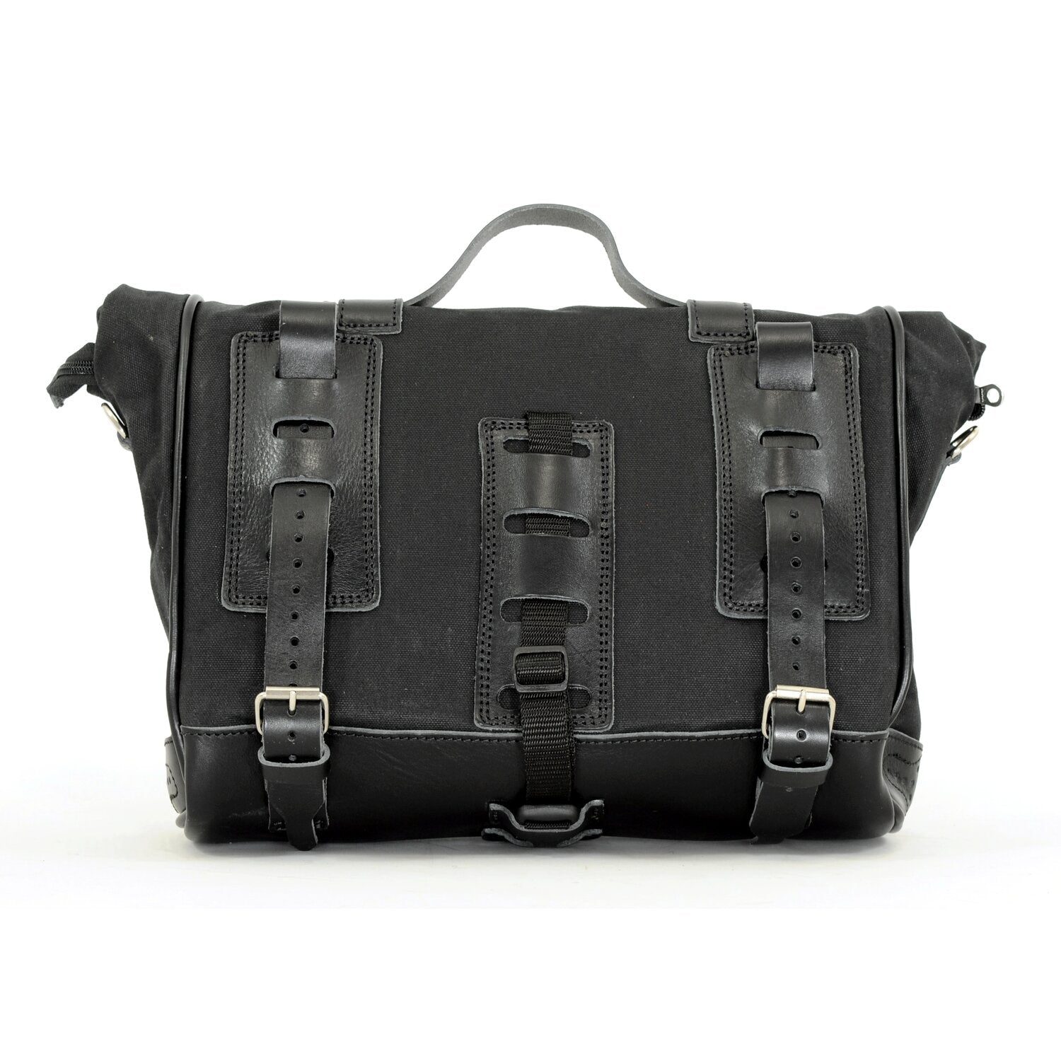 Longride 'Old Chopper' waxed cotton saddlebag - Black