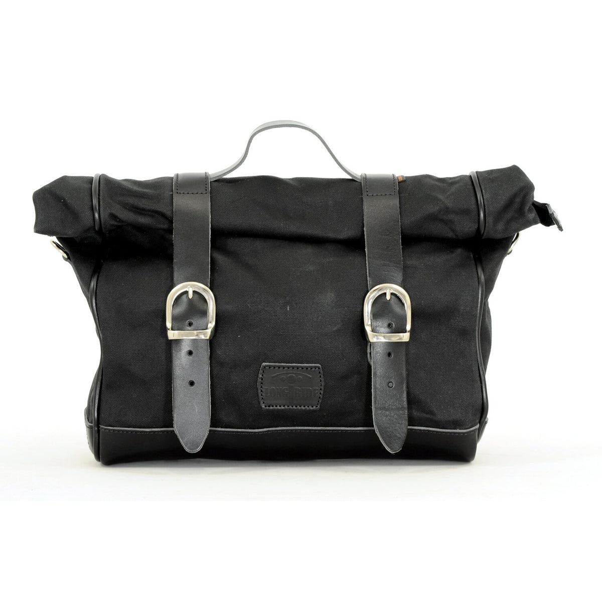 Longride 'Old Chopper' waxed cotton saddlebag - Black