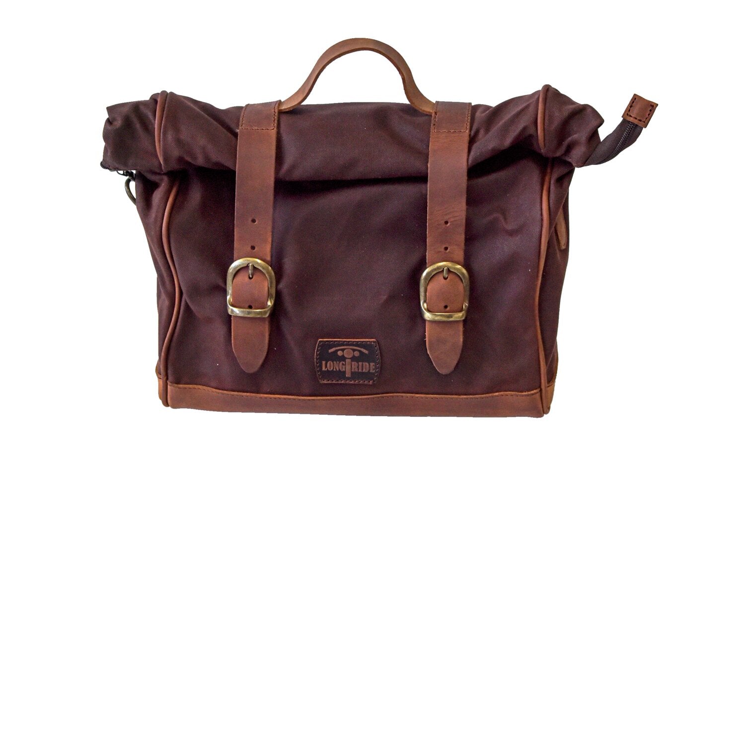 Longride click-on Old Chopper saddlebag waxed cotton - Brown