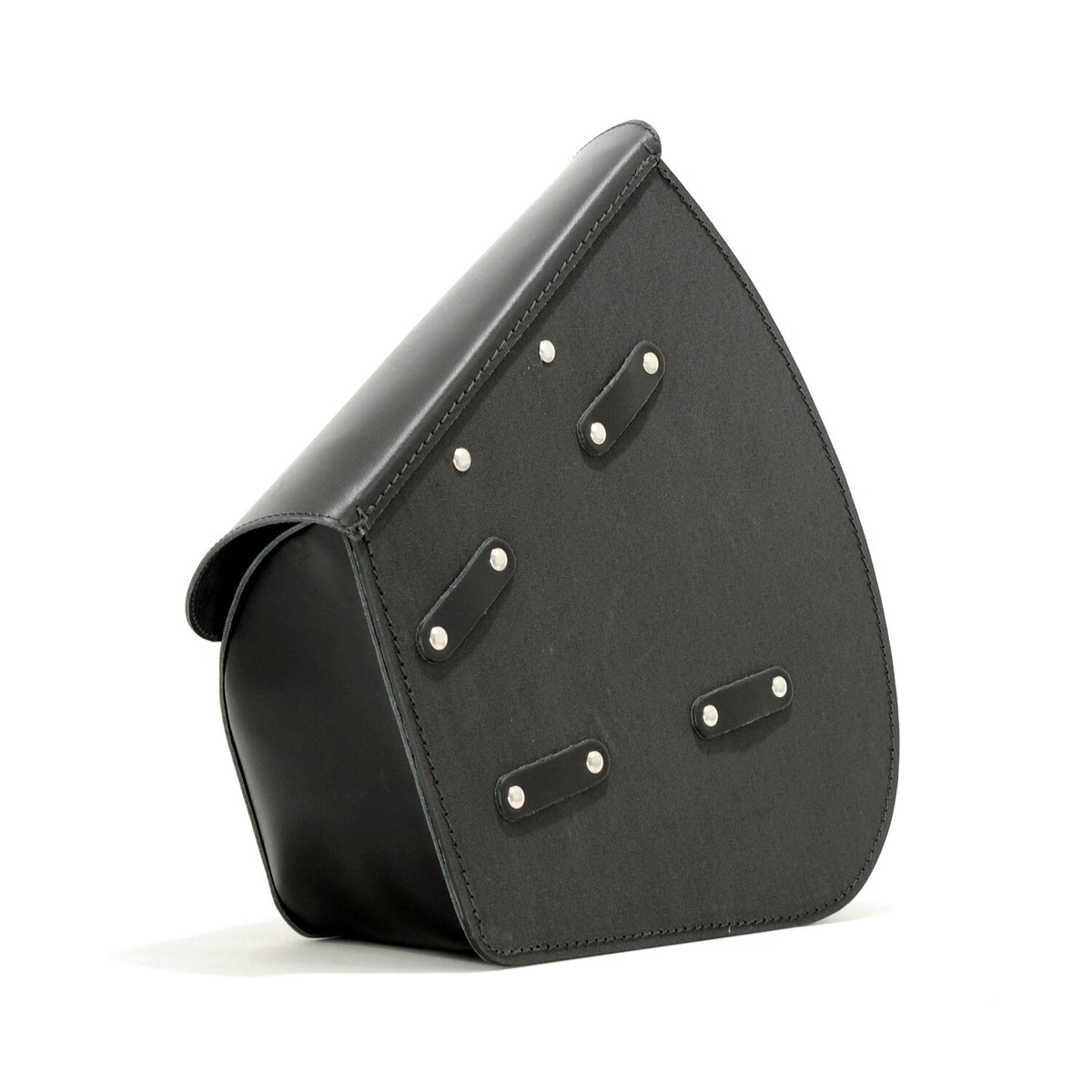Longride swingarm bag - Smooth black leather - 7 liter