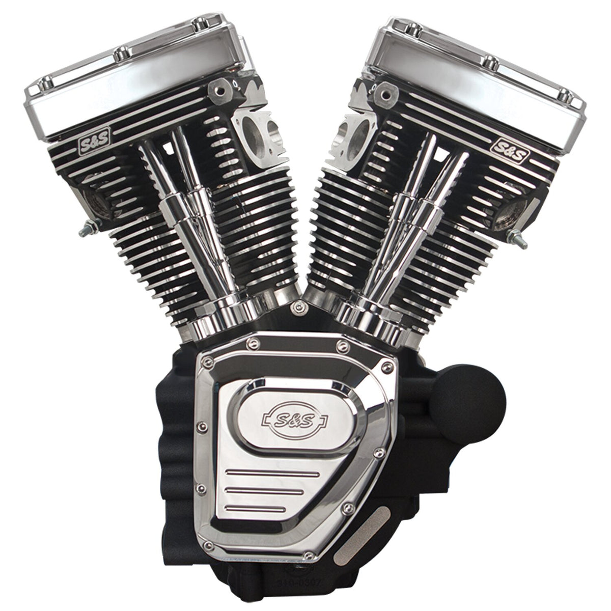 S&S 4-1/8" bore 124" long block TC engine - Black/chrome