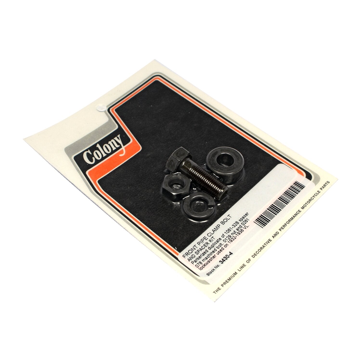 Colony front exhaust pipe clamp hardware kit