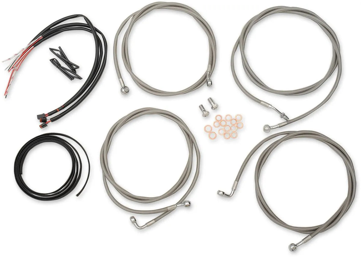 LA CHOPPERS Stainless Braided Cable/Brake Line Kit 15"-17"