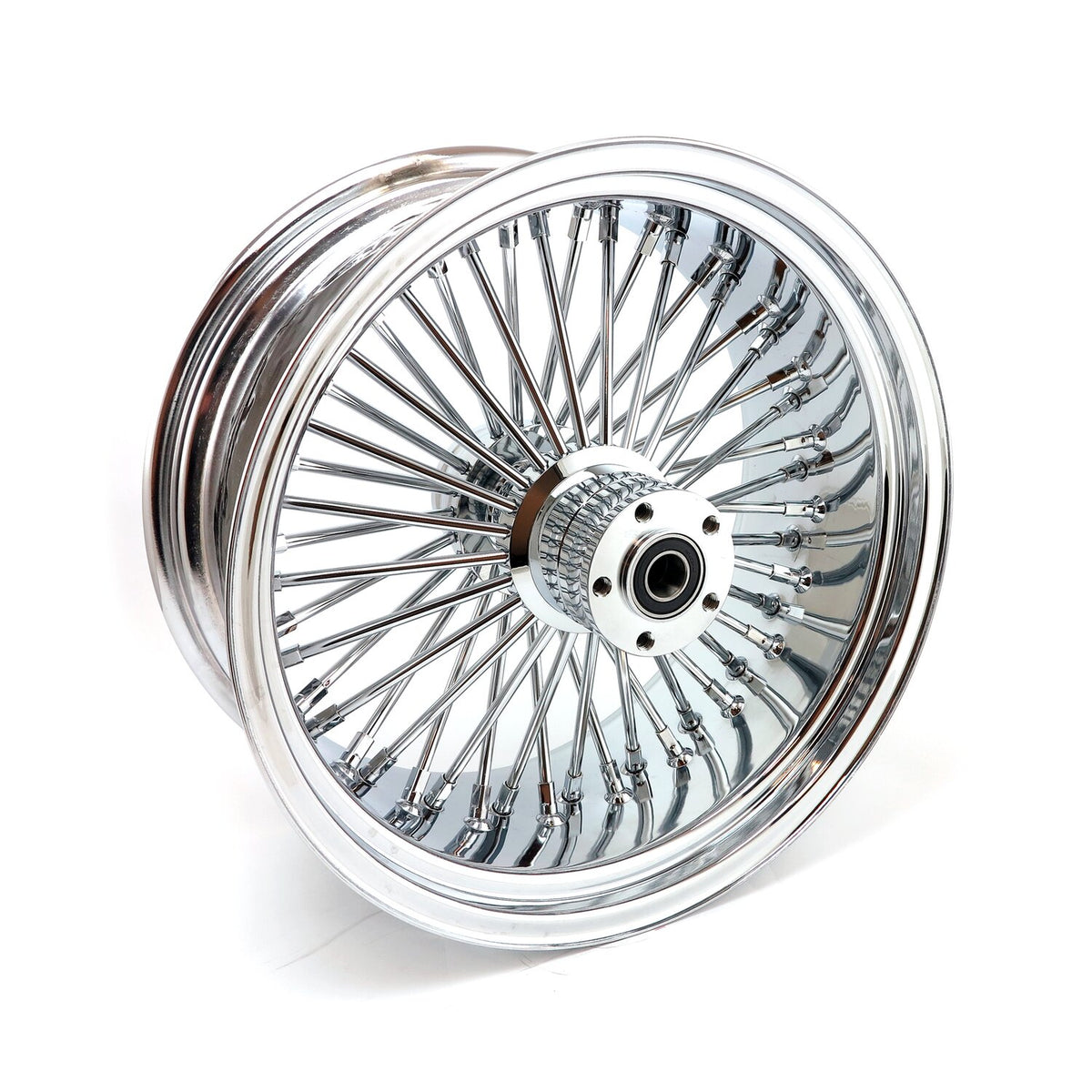 MCS radial 48 fat spoke rear wheel 8.50 x 18 chrome