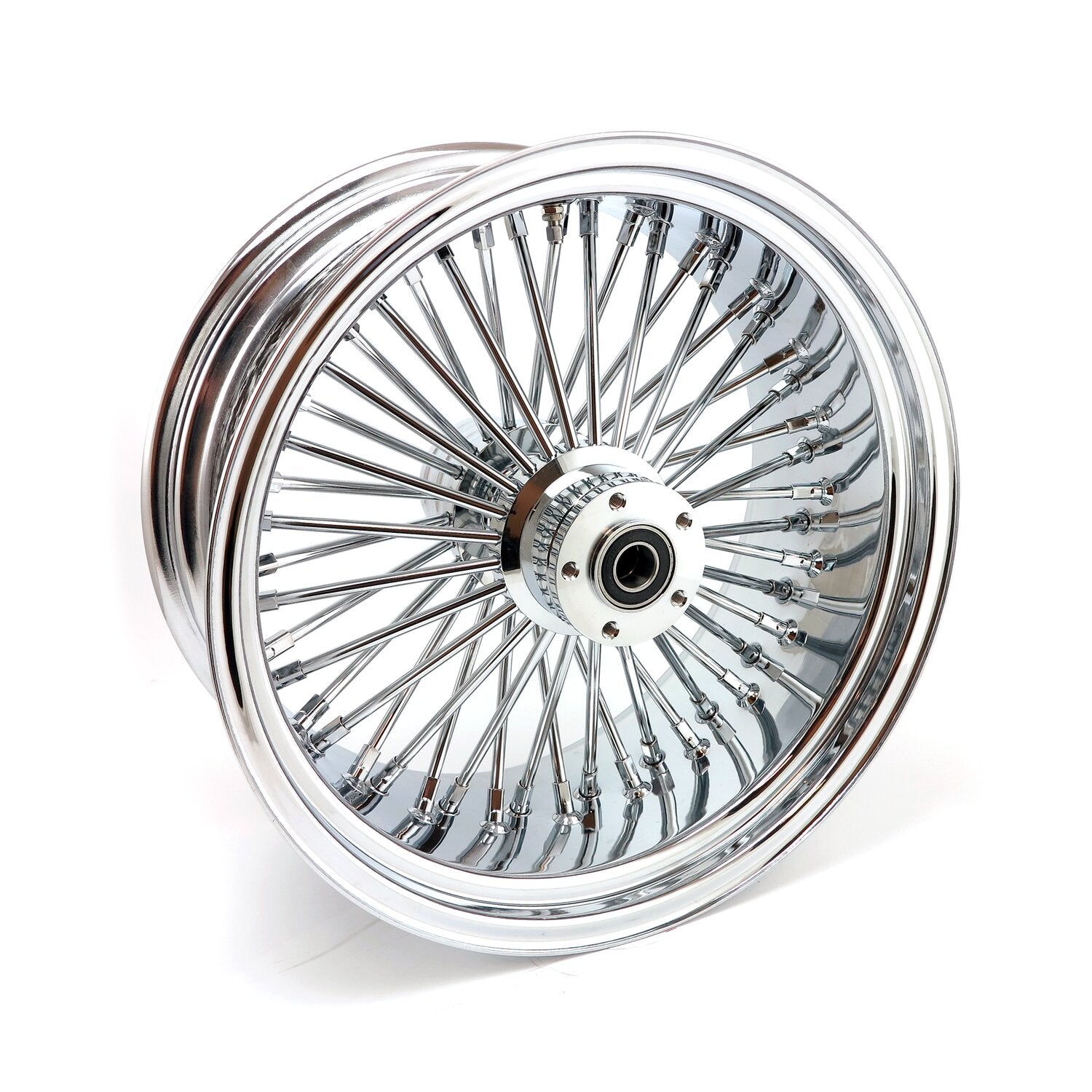 MCS radial 48 fat spoke rear wheel 8.50 x 18 chrome