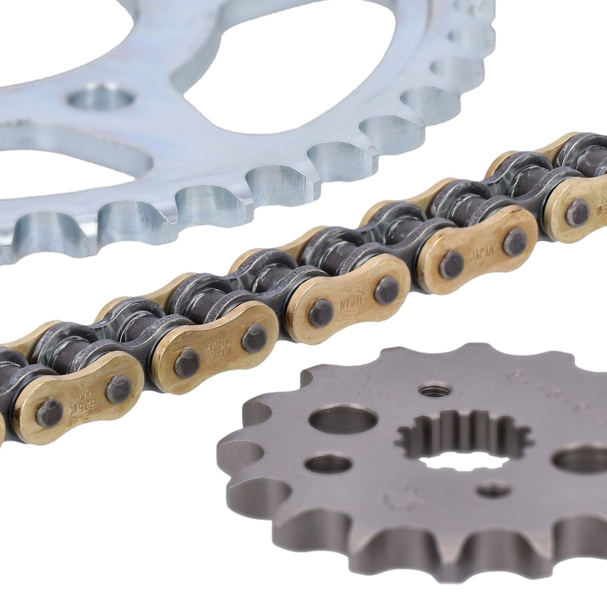 JT Sprockets /Tsubaki sprocket and chain kit 520 Alpha gold X-ring