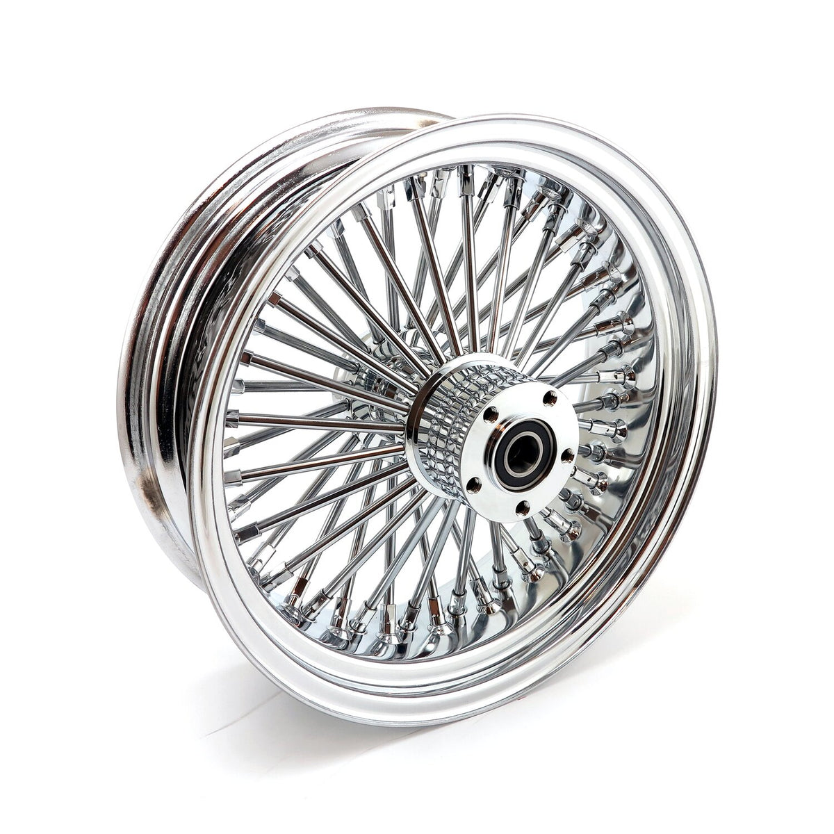MCS radial 48 fat spoke rear wheel 5.50 x 16 chrome