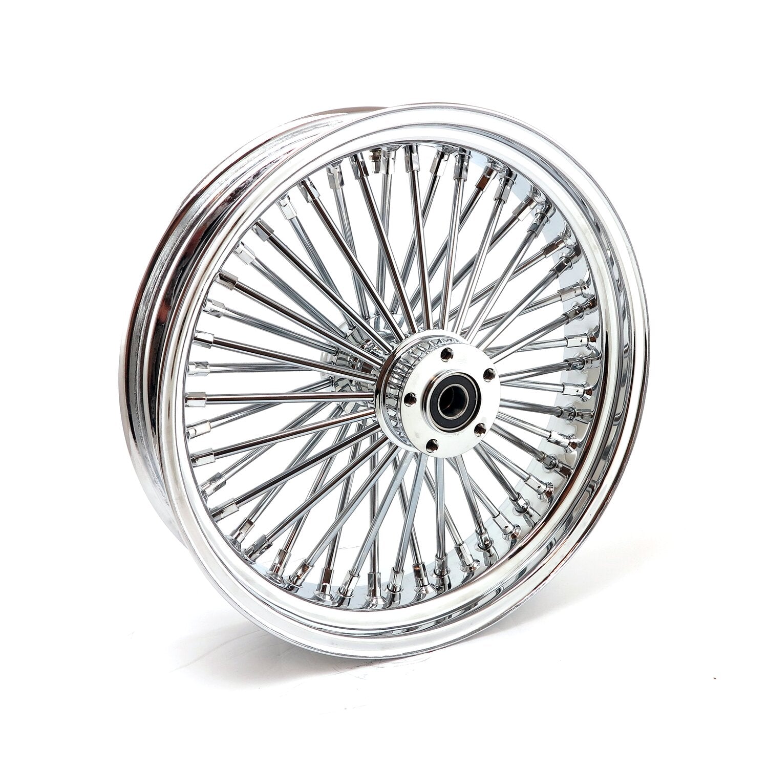 MCS radial 48 fat spoke rear wheel 4.25 x 18 chrome