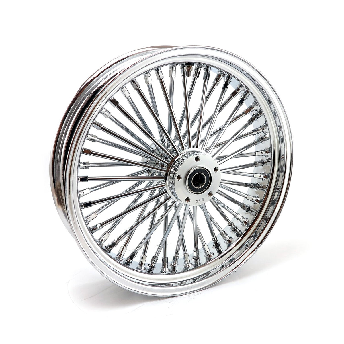 MCS radial 48 fat spoke rear wheel 4.25 x 18 chrome