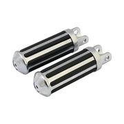 MCS Rail foot pegs large diameter - Chrome w/rubber inlays