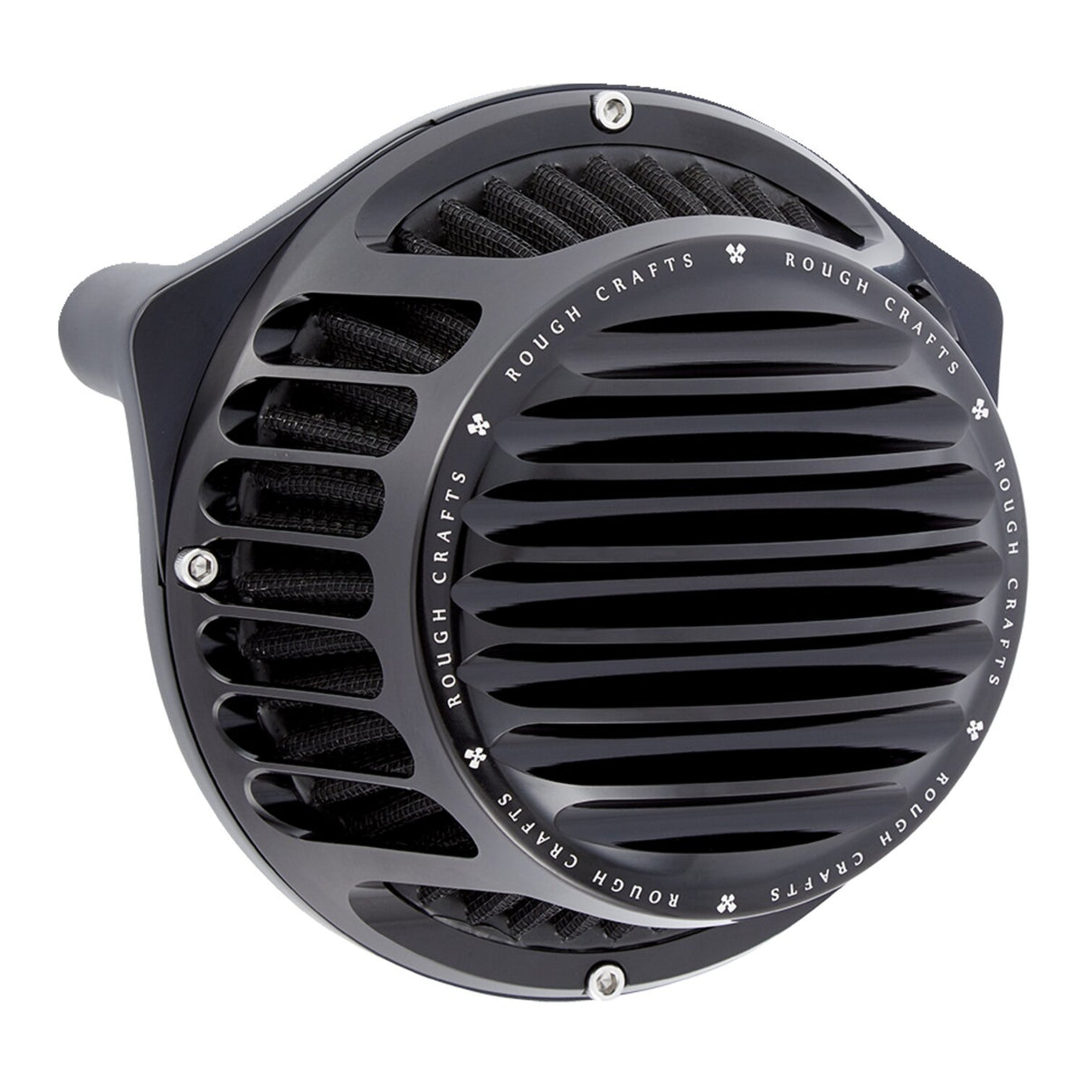 Rough Crafts Round Finned air cleaner assembly - All black