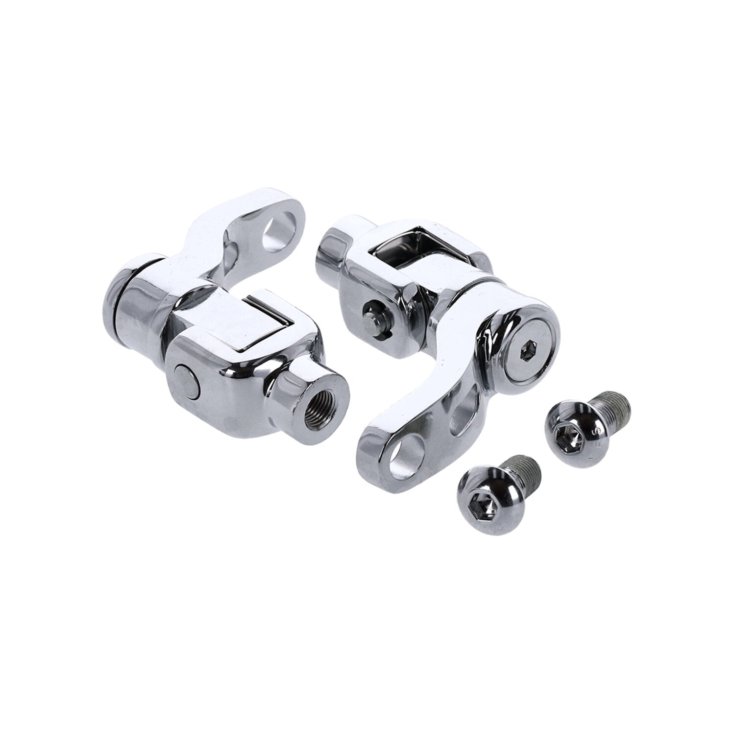 MCS M8 Softail passenger footpeg mount kit 360° adj - Chrome