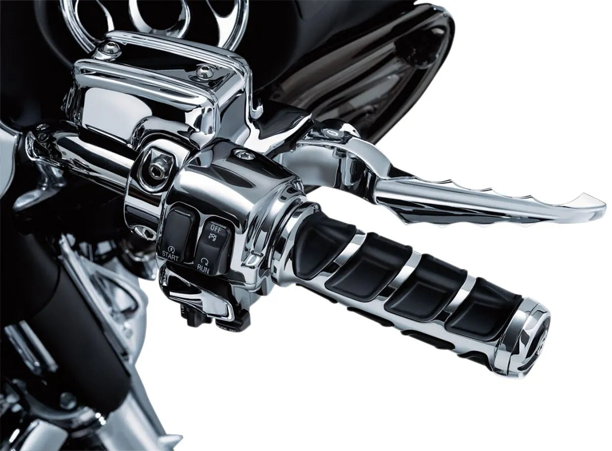 Kuryakyn Kinetic Grips - 1" Handlebar, Black/chrome