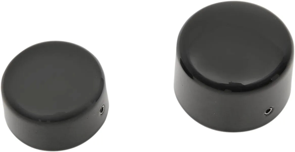 Drag Specialties Black Aluminum Rear Axle Caps