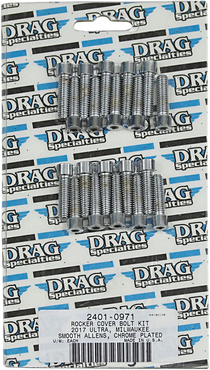 Drag Specialties M8 Rocker Cover Bolts Chrome Harley M8 2017-2024