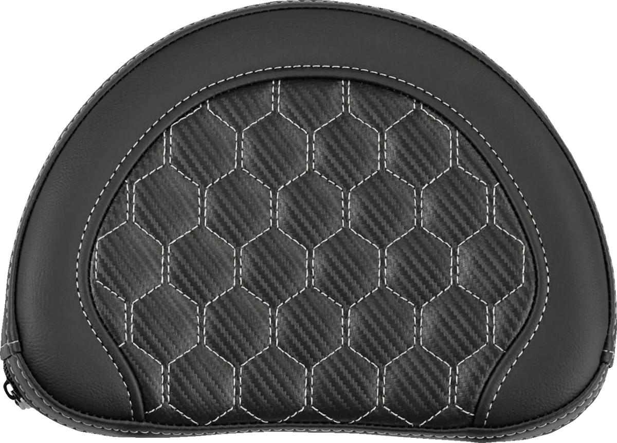 Saddlemen Contoured Sissy Bar Pad 5" Width Silver Stitch for HD