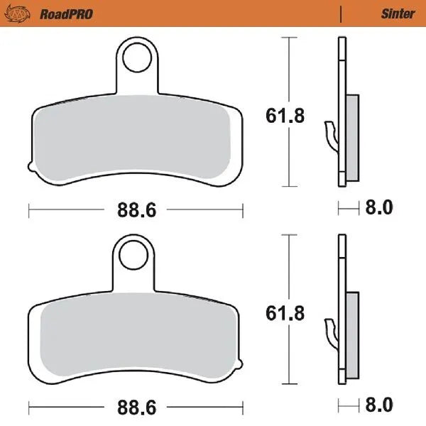 Moto-master Roadpro Sinter Brake Pad Front - Front
