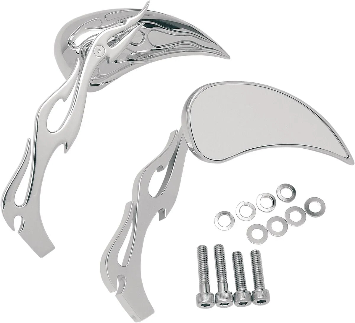 Drag Specialties Flame Teardrop Mirrors