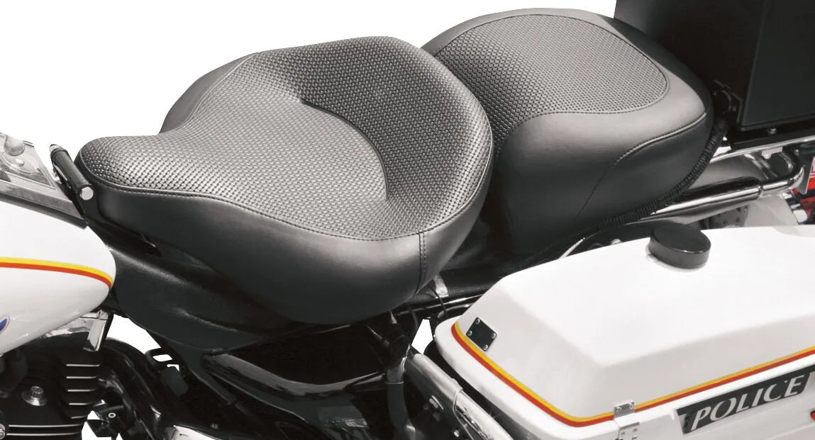 Mustang Textured Police Air Ride Seat - For Harley Davidson