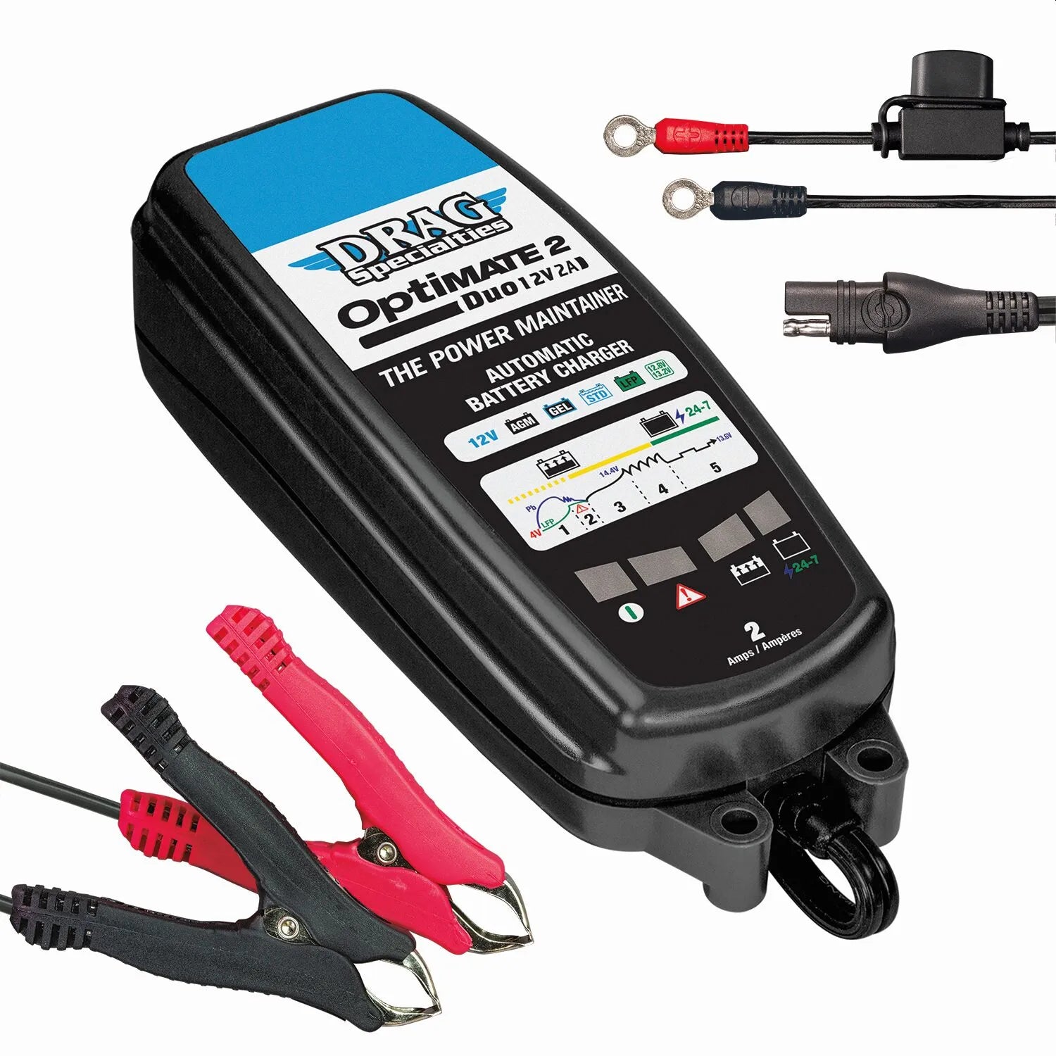 Drag Specialties Optimate 2 Duo Eu Battery Charger