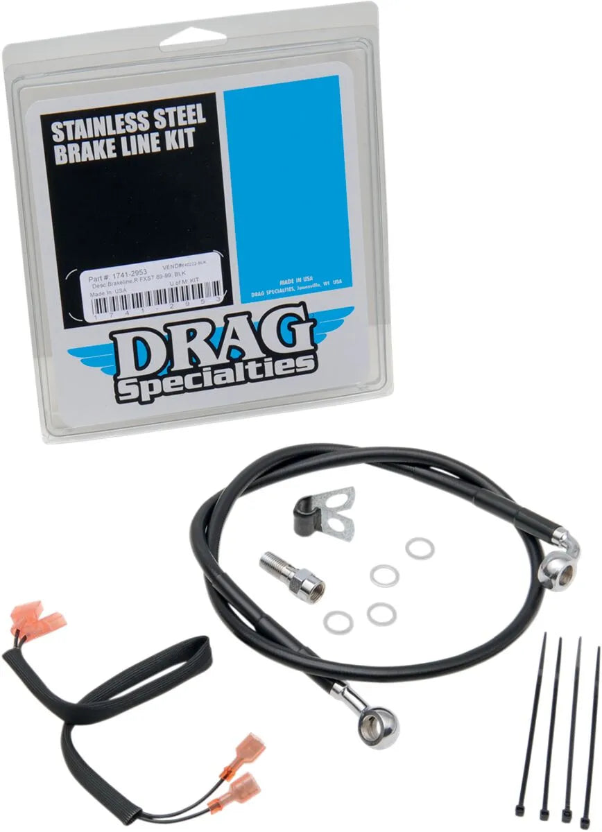 Drag Specialties Edelstahl Bremsleitungssatz - Hinten