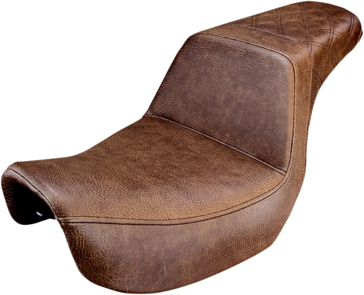 Saddlemen Step-up Seat - Brown - For Harley Davidson