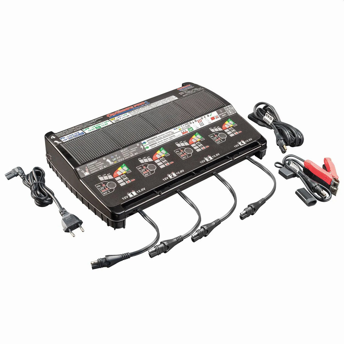 Tecmate OptiMate Pro-4 DUO 4-Bank 5A Battery Charger Black