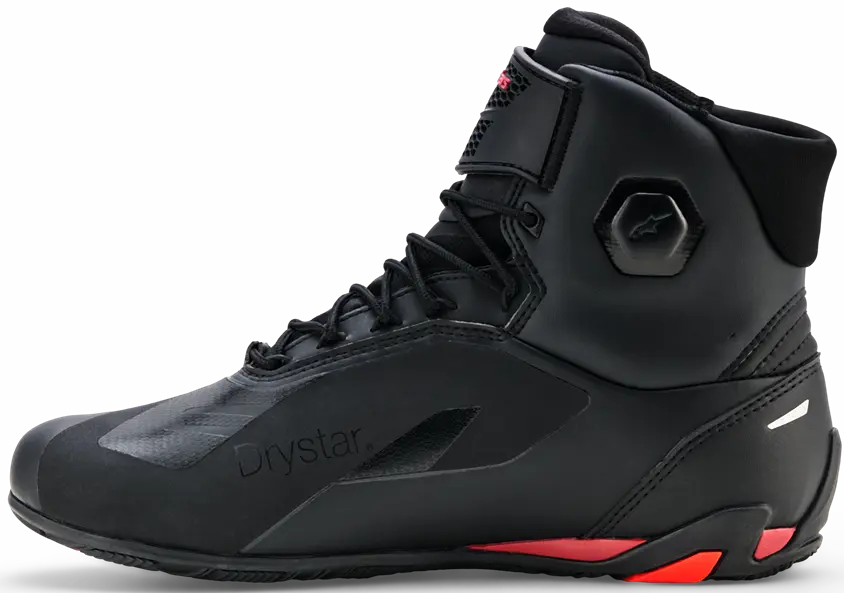 Alpinestars Faster-4 Drystar Shoes Black Rio Red Fluo