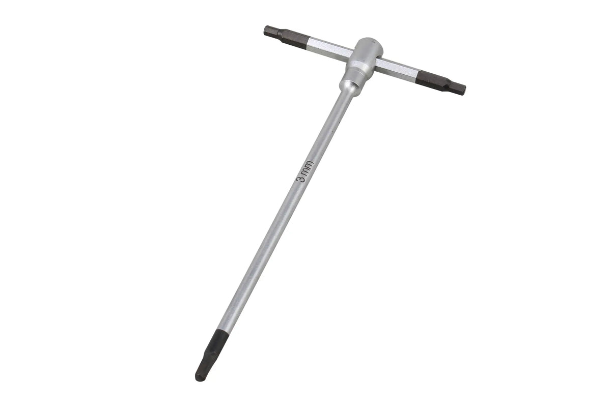 Bikeservice 3MM Hex T-Handle Wrench 125MM Length Silver