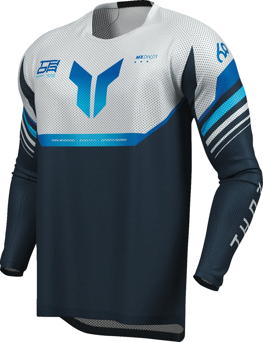 Thor Launchmode Air Raptor Jersey - Gray/White/Midnight Blue