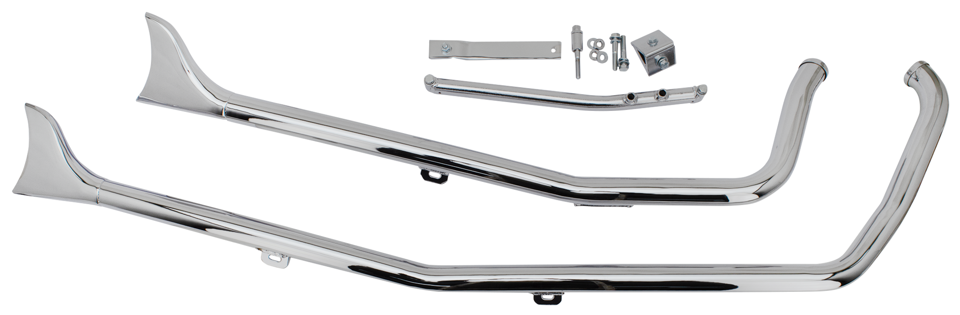 V-Twin Chrome Upsweep Fishtail Drag Pipes – Exhaust