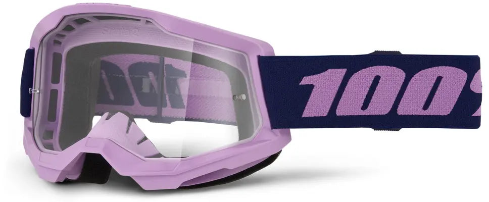 100% Strata 2 Goggle Purple Clear