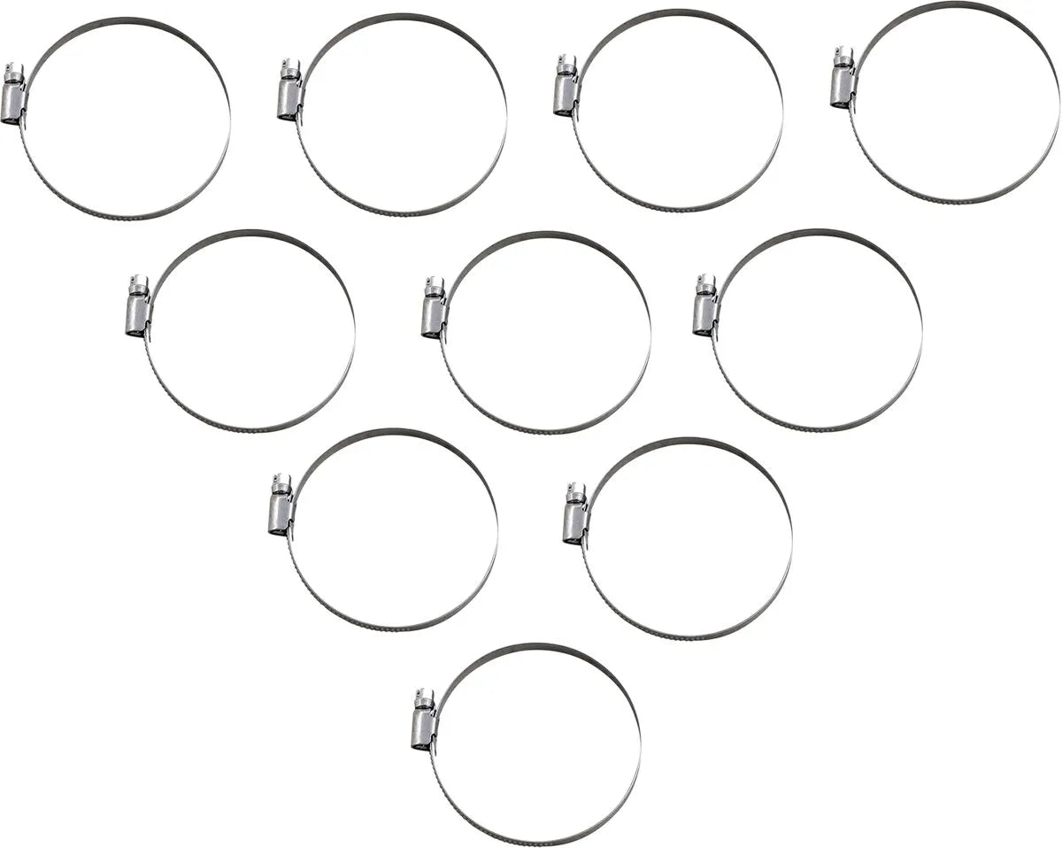 Parts Unlimited Embossed Stainless Steel Hose Clamps 60-80mm 10
