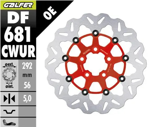 Galfer Floating Wave Brake Rotor For Motorcycles - Rear