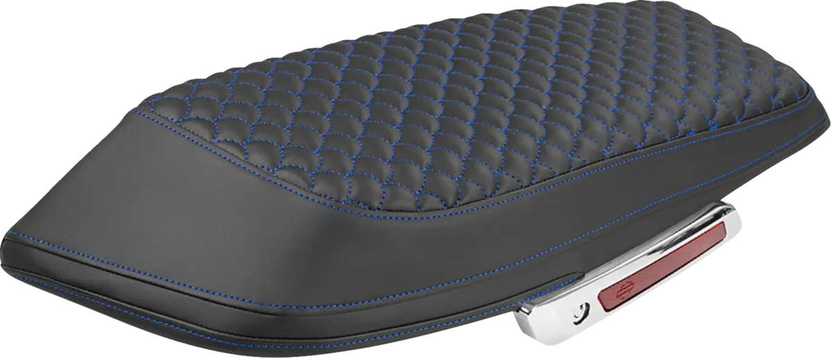 Saddlemen Roadsofa Dragon Scale Saddlebag Lid Covers Blue Stitch